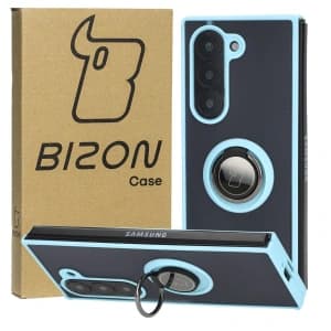 Bizon Case Hybrid Ring Samsung Galaxy Z Fold6 smoky with a light blue frame