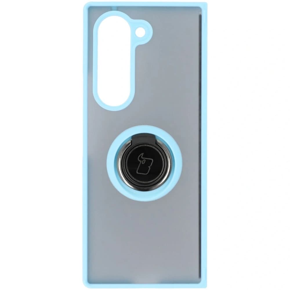 Bizon Case Hybrid Ring Samsung Galaxy Z Fold6 smoky with a light blue frame - 2