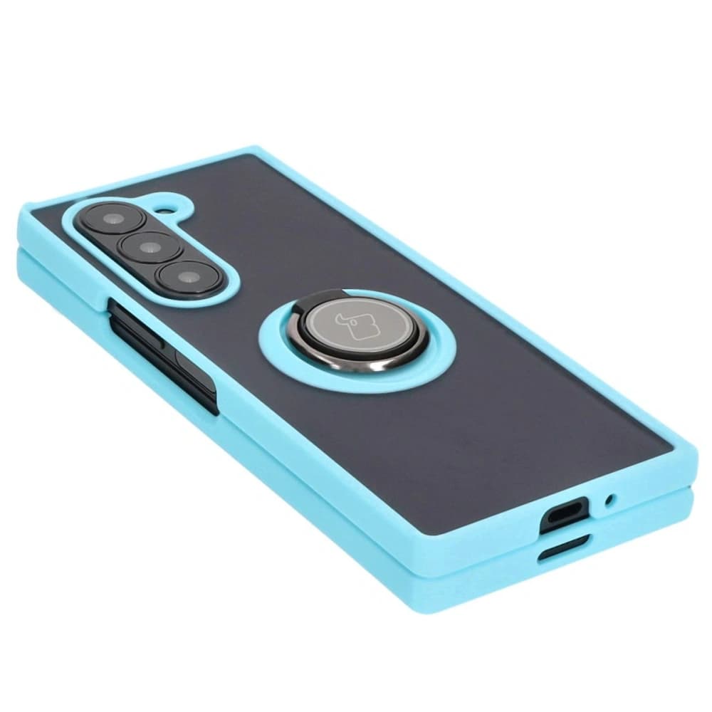 Bizon Case Hybrid Ring Samsung Galaxy Z Fold6 smoky with a light blue frame - 4