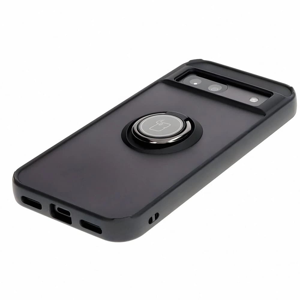 Bizon Case Hybrid Ring Google Pixel 8a rauchig mit einem schwarzen Rahmen - 3