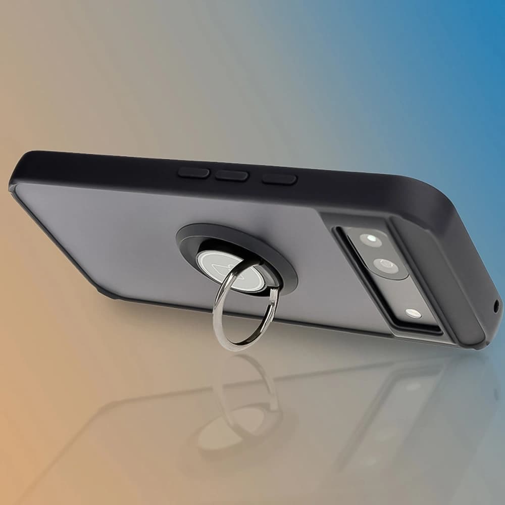 Bizon Case Hybrid Ring Google Pixel 8a rauchig mit einem schwarzen Rahmen - 9