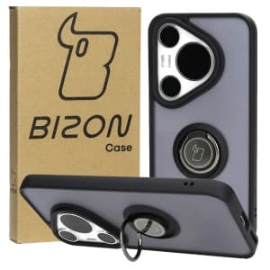 Bizon Case Hybrid Ring Huawei Pura 70 Pro / Pro+ smoky with a black frame