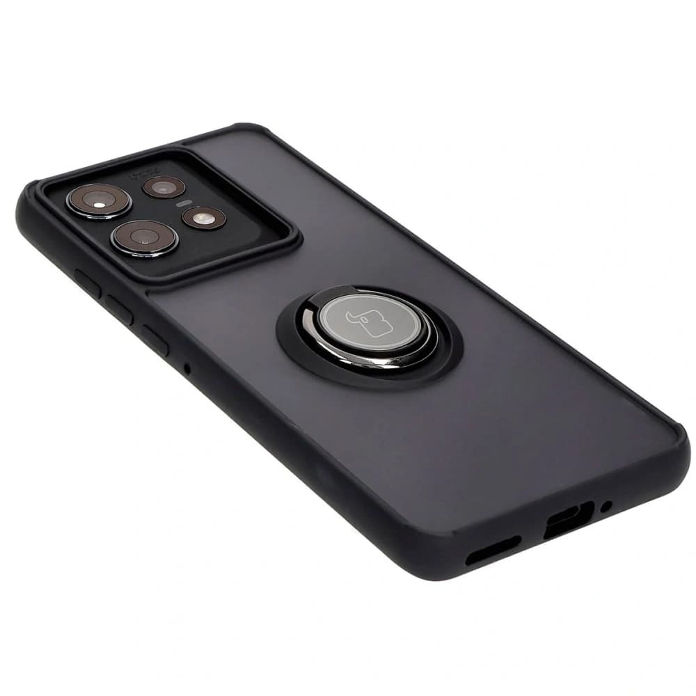 Bizon Case Hybrid Ring Motorola Edge 50 Pro rauchig mit einem schwarzen Rahmen - 4