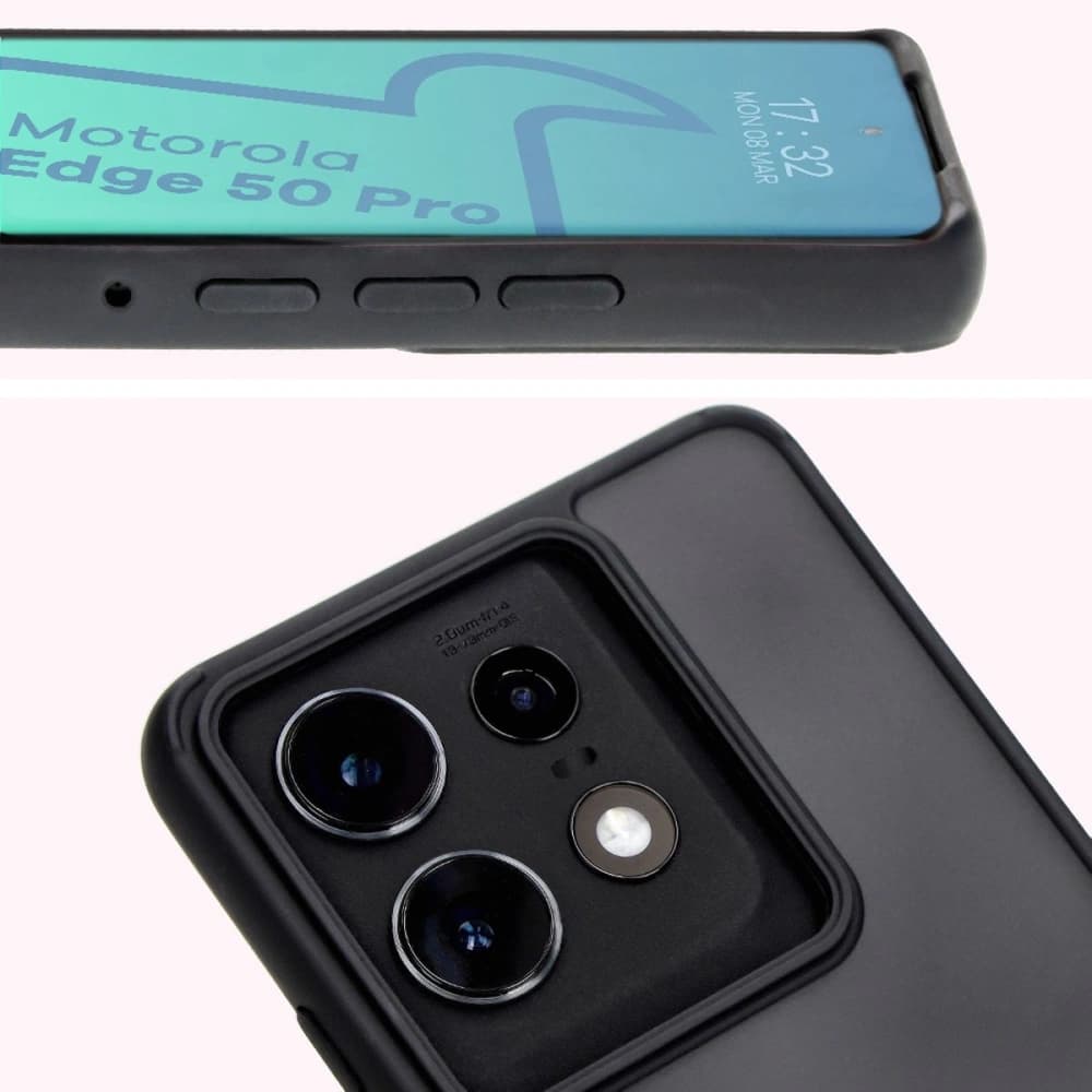 Bizon Case Hybrid Ring Motorola Edge 50 Pro rauchig mit einem schwarzen Rahmen - 7