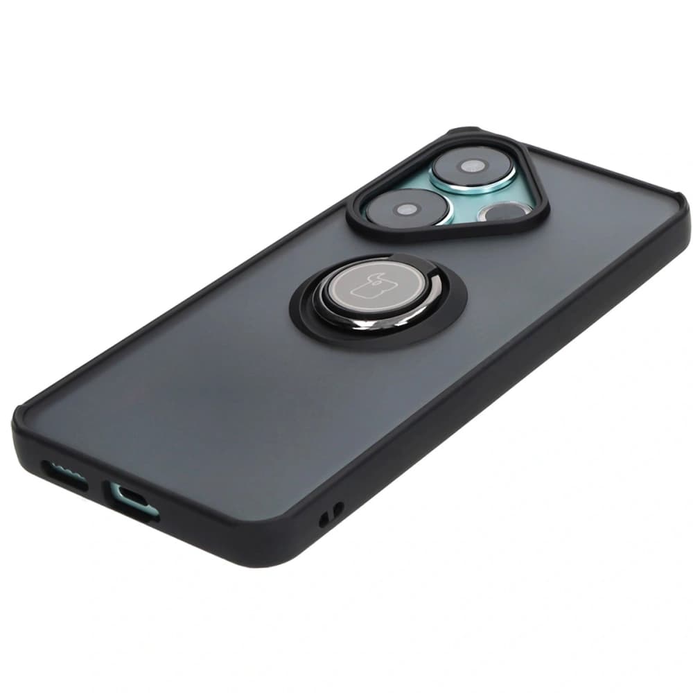 Bizon Case Hybrid Ring Xiaomi Poco F6 smoky with a black frame - 3