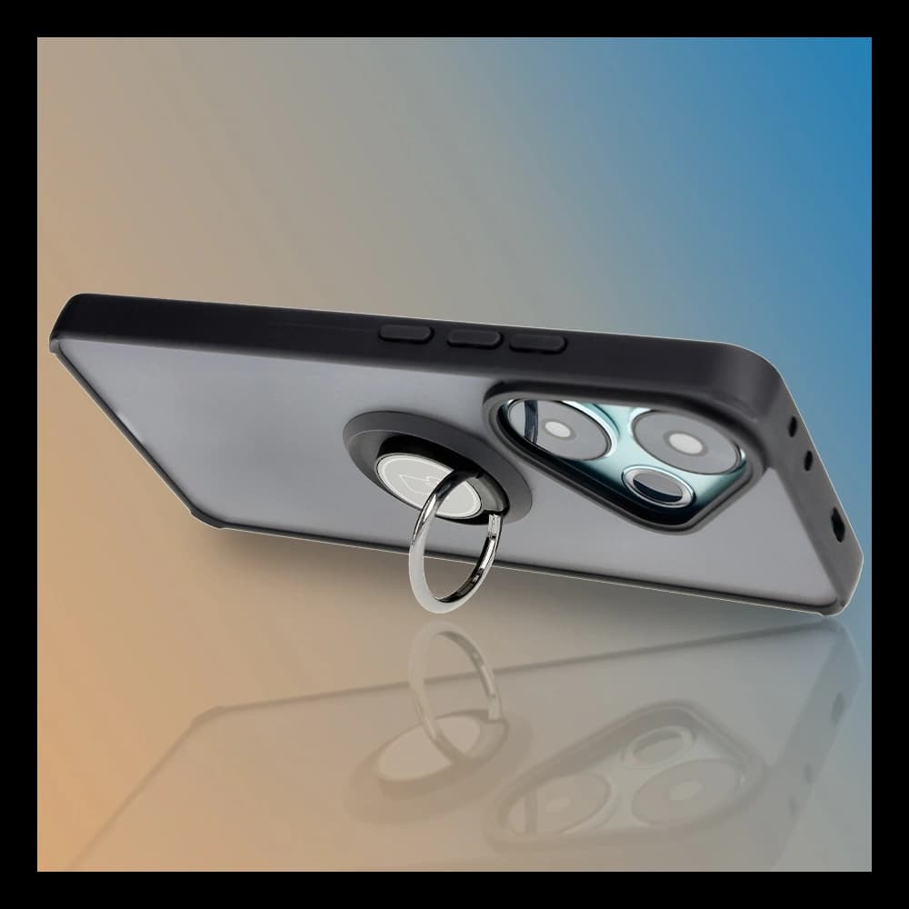 Bizon Case Hybrid Ring Xiaomi Poco F6 smoky with a black frame - 9