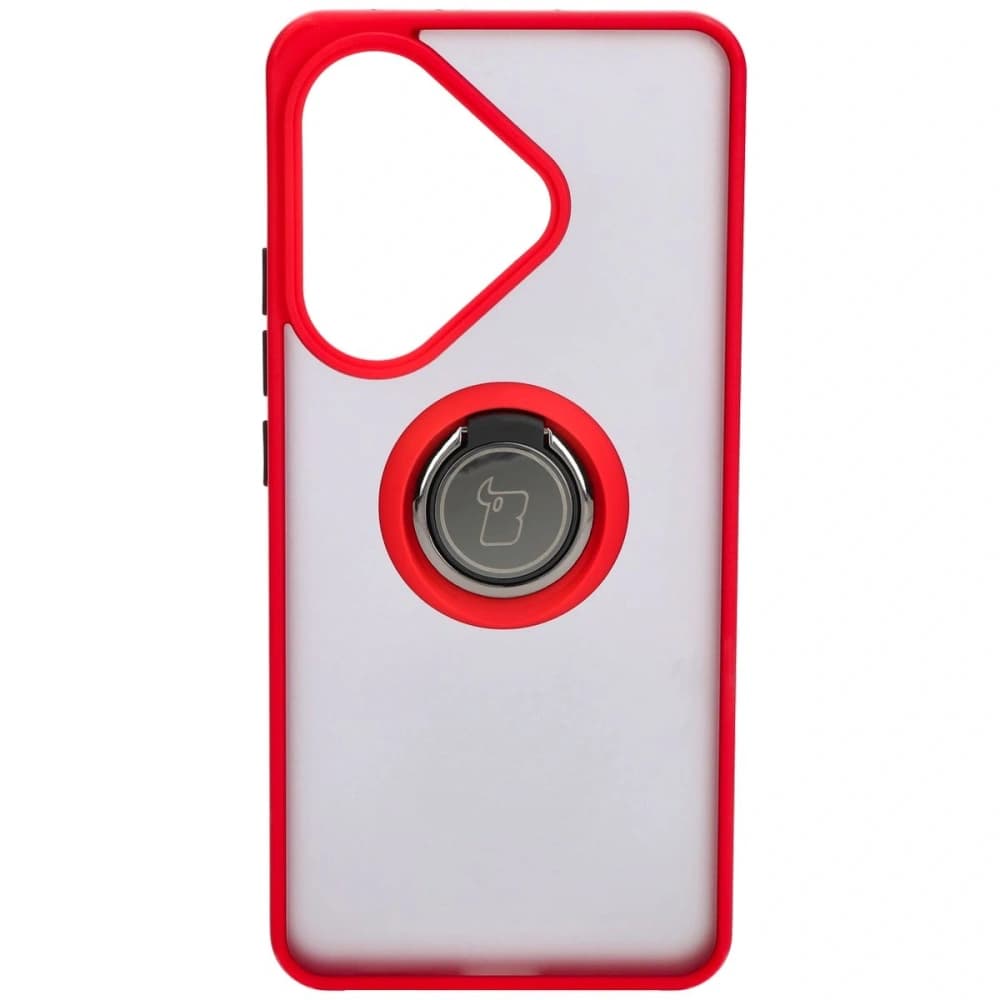 Bizon Case Hybrid Ring Xiaomi Poco F6 smoky with a red frame - 2