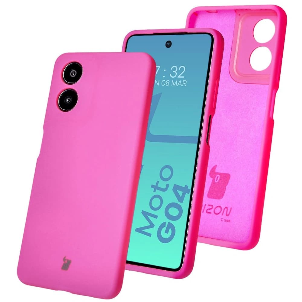 Bizon Soft Case Motorola Moto G04 neon pink - 1
