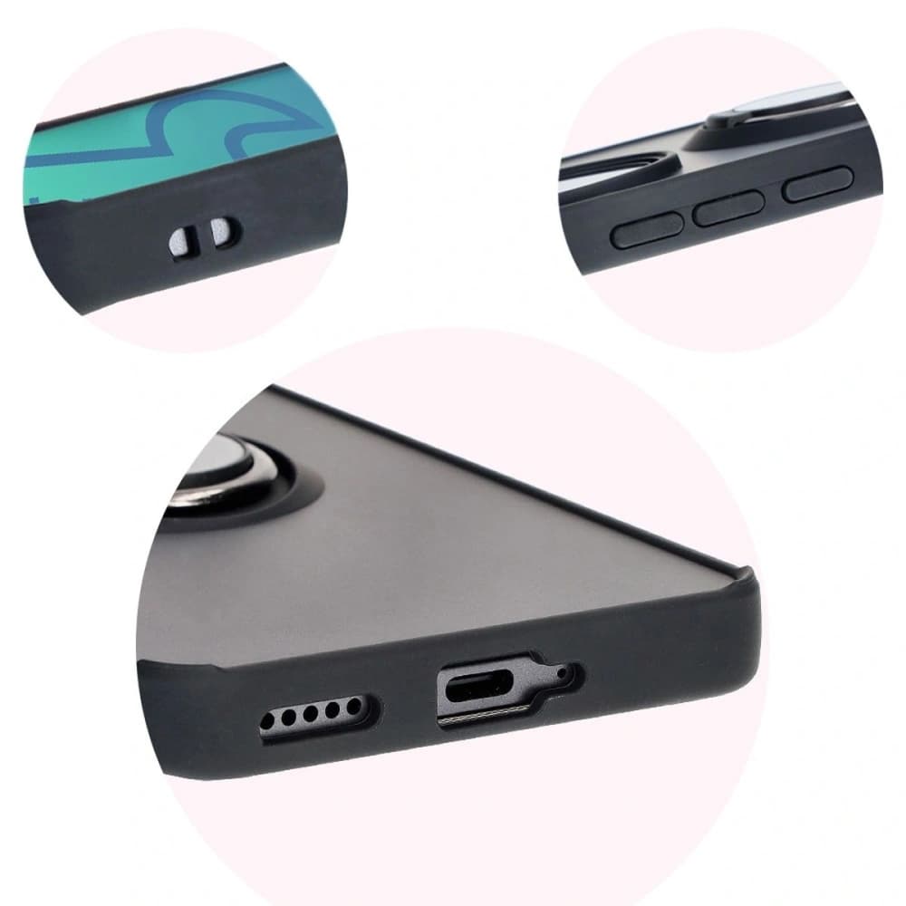 Bizon Case Hybrid Ring Honor 200 Pro rauchig mit einem schwarzen Rahmen - 8