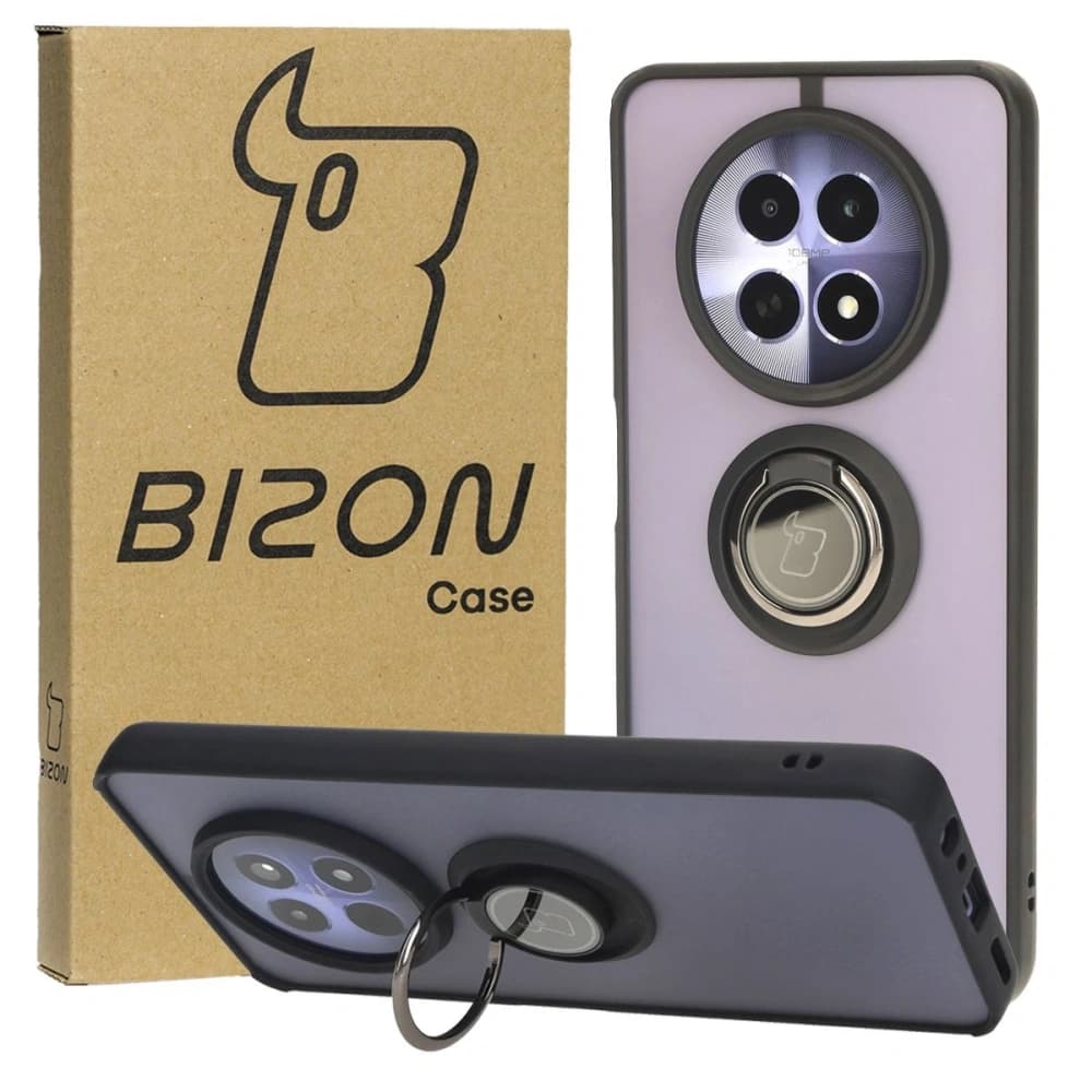 Bizon Case Hybrid Ring Realme 12 / 12x smoky with a black frame - 1