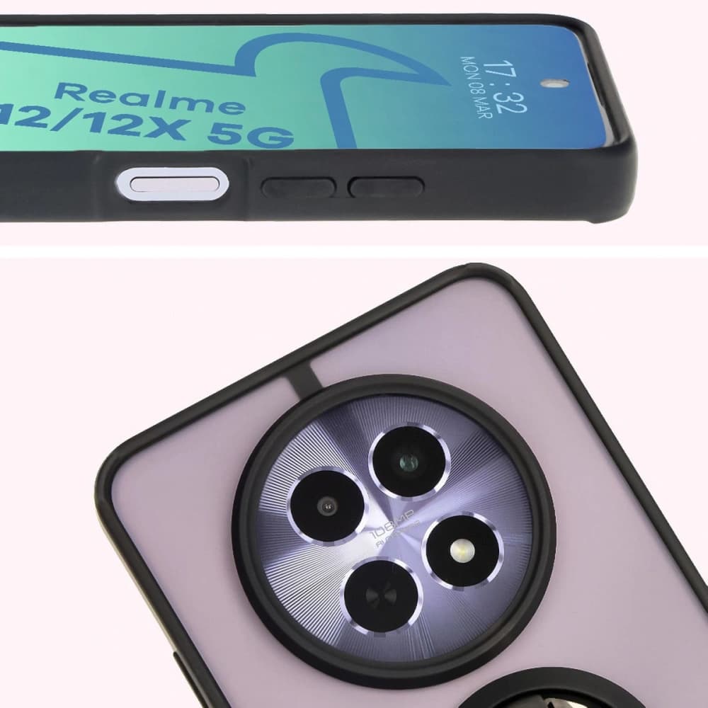 Bizon Case Hybrid Ring Realme 12 / 12x smoky with a black frame - 7