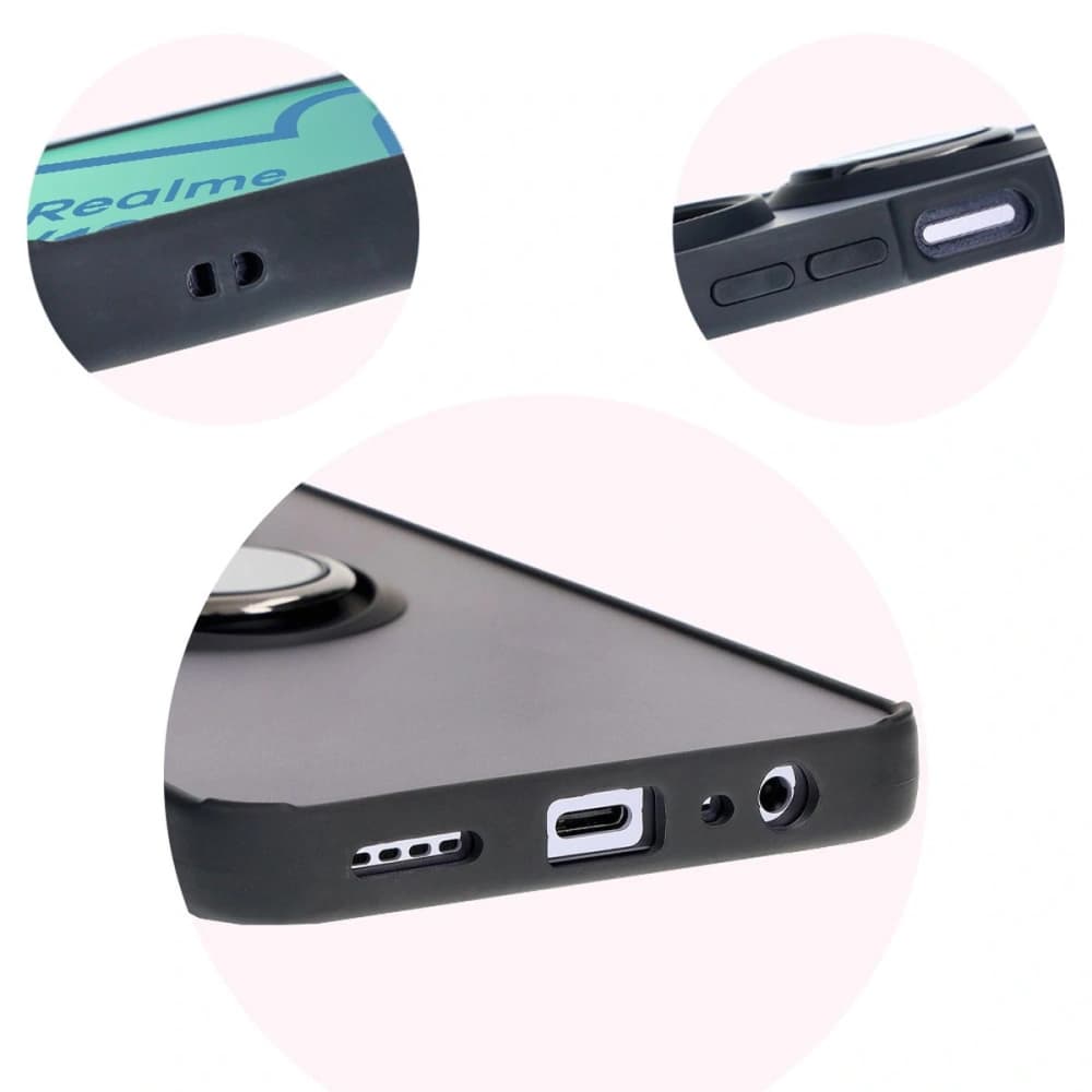 Bizon Case Hybrid Ring Realme 12 / 12x smoky with a black frame - 8