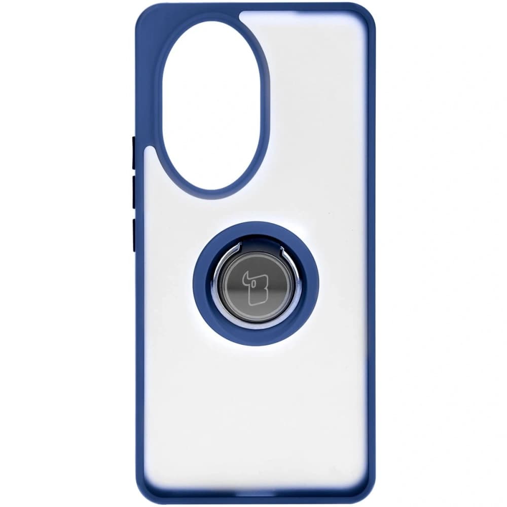 Bizon Case Hybrid Ring Honor 200 Pro rauchig mit einem marineblauen Rahmen - 2