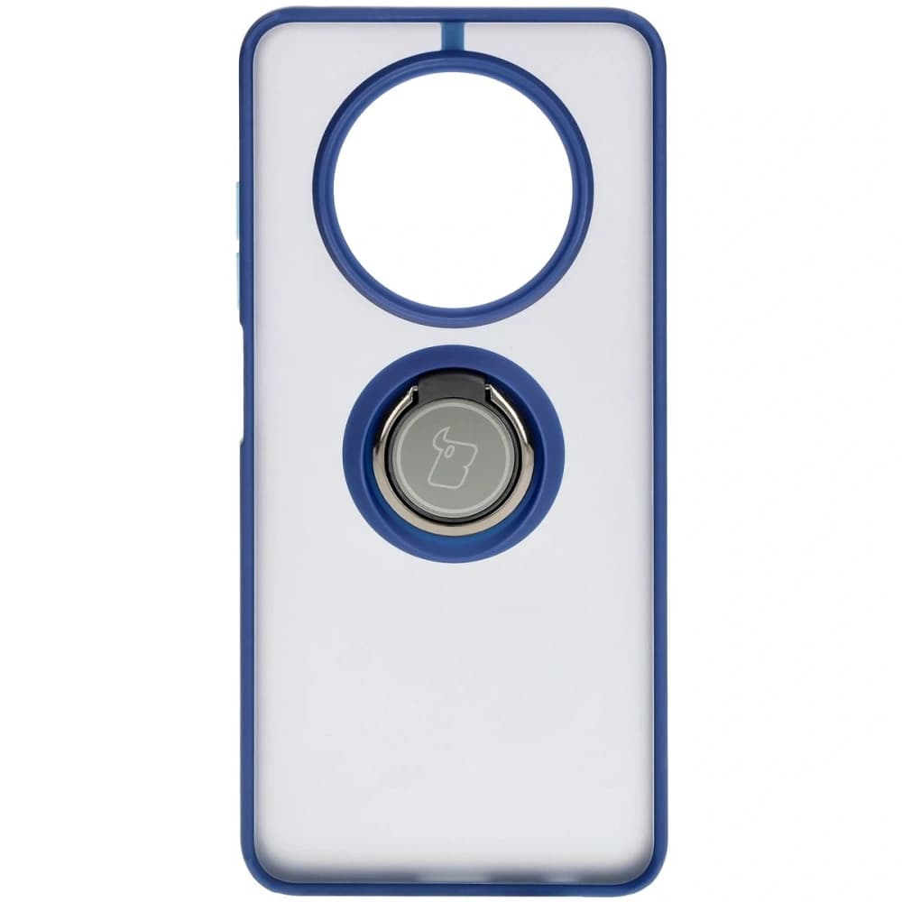 Bizon Case Hybrid Ring Realme 12 / 12x rauchig mit einem navyblauen Rahmen - 2