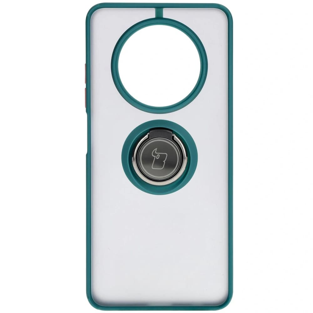 Bizon Case Hybrid Ring Realme 12 / 12x rauchig mit einem dunkelgrünen Rahmen - 2