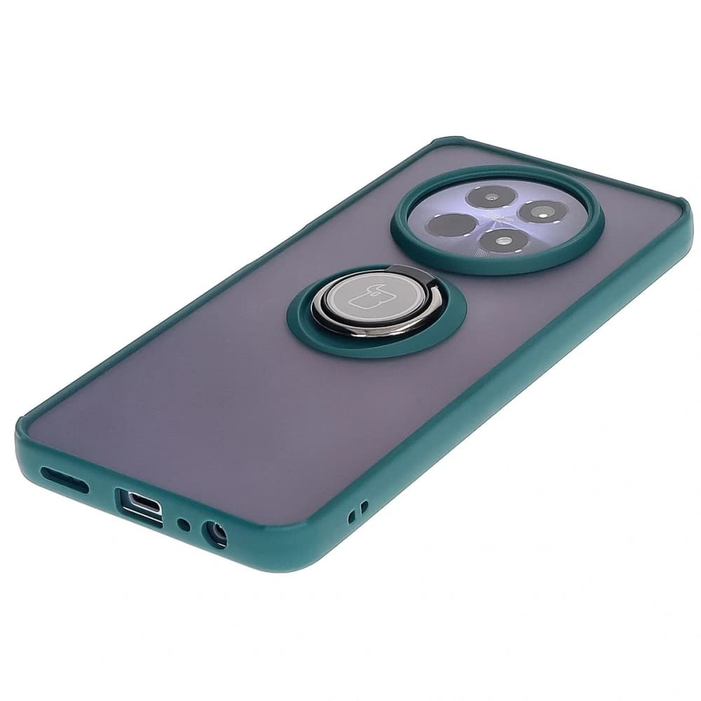 Bizon Case Hybrid Ring Realme 12 / 12x rauchig mit einem dunkelgrünen Rahmen - 3