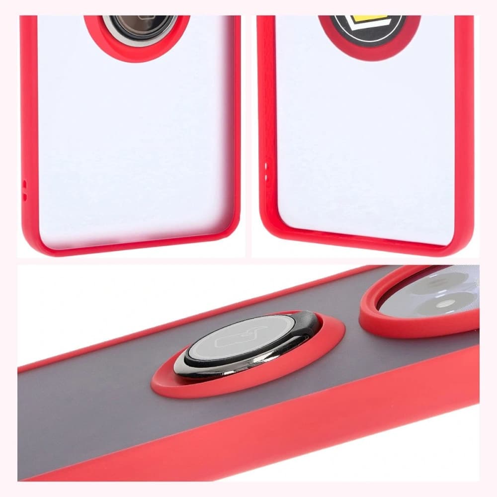 Bizon Case Hybrid Ring Realme 12 / 12x rauchig mit rotem Rahmen - 6