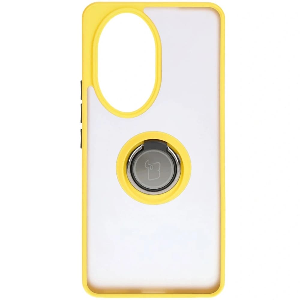 Bizon Case Hybrid Ring Honor 200 Pro smoky with a yellow frame - 2