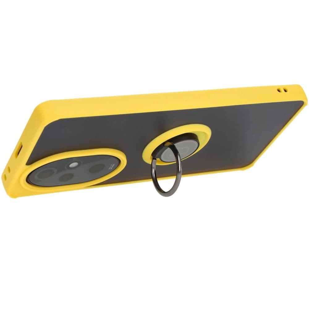 Bizon Case Hybrid Ring Honor 200 Pro smoky with a yellow frame - 5