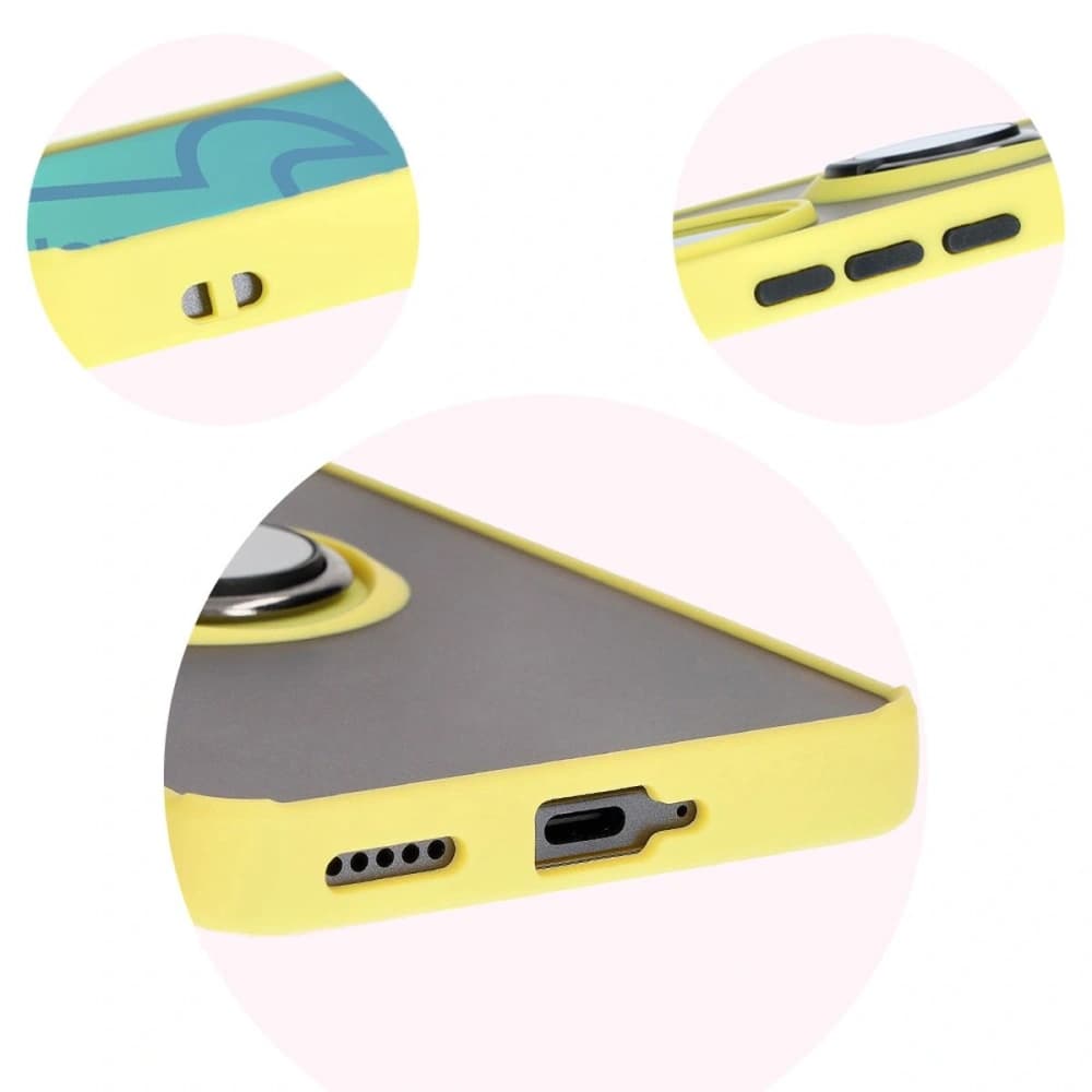 Bizon Case Hybrid Ring Honor 200 Pro smoky with a yellow frame - 8