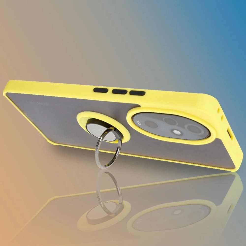 Bizon Case Hybrid Ring Honor 200 Pro smoky with a yellow frame - 9