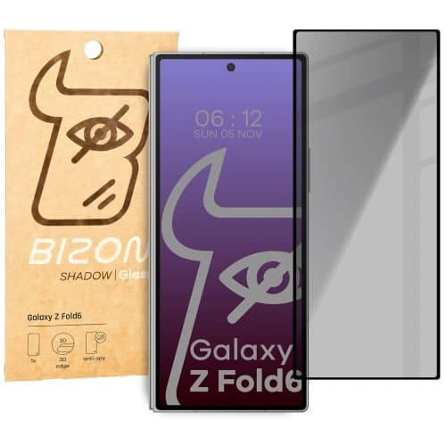 Bizon Glass Edge Shadow Samsung Galaxy Z Fold6 tinted with a black frame