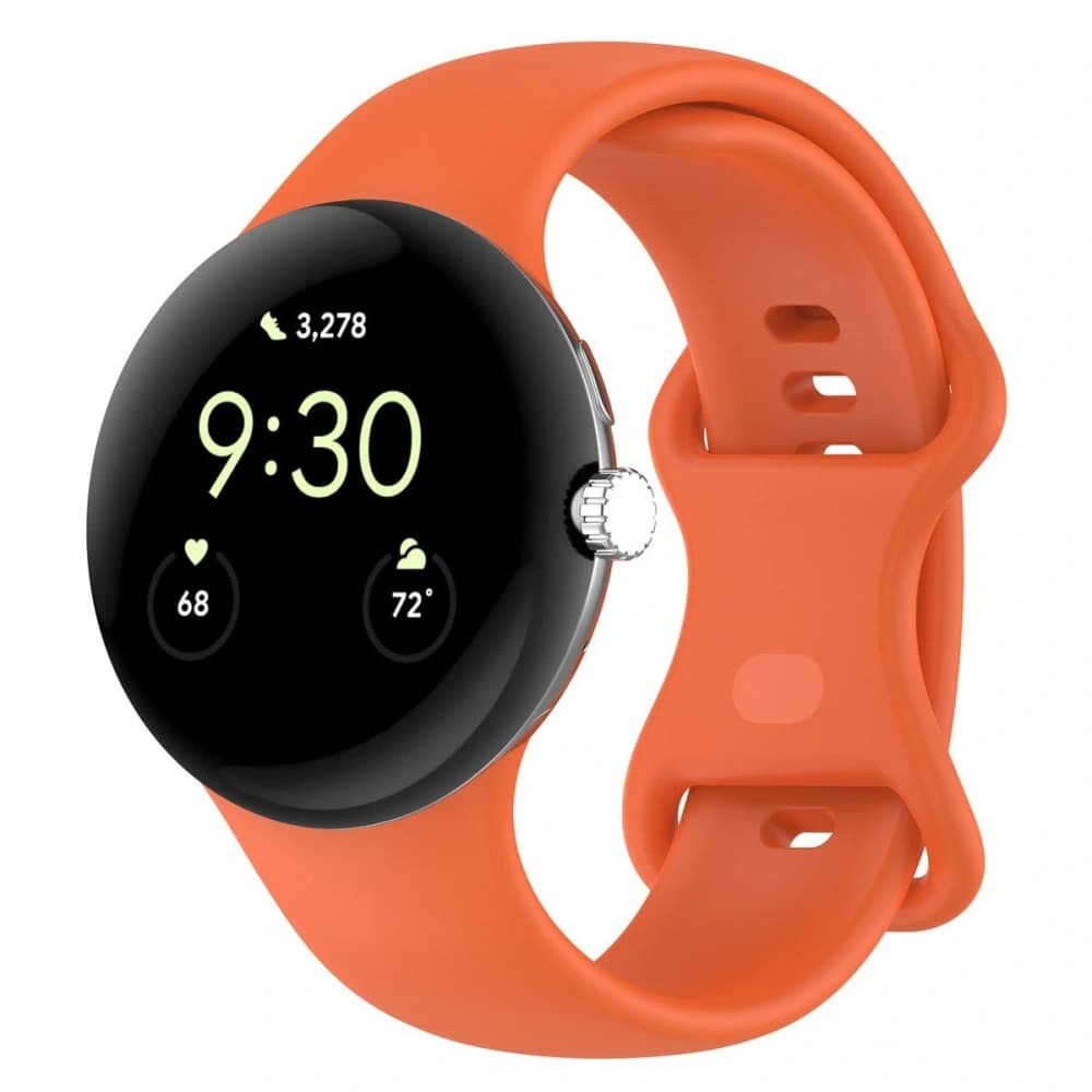 Bizon Armband Uhr Silikon Google Pixel Uhr 3/Uhr 2/Uhr 1 41mm orange - 1