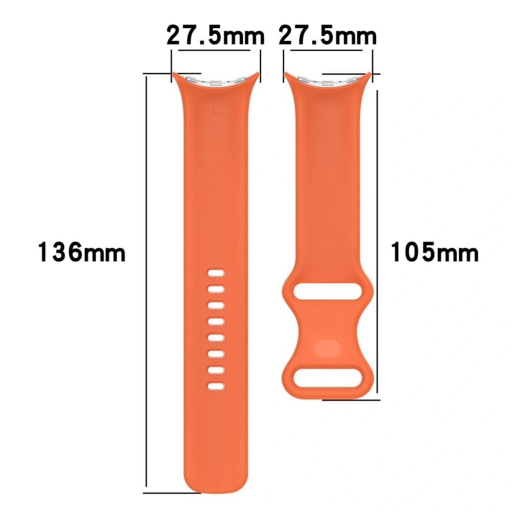 Bizon Armband Uhr Silikon Google Pixel Uhr 3/Uhr 2/Uhr 1 41mm orange - 2