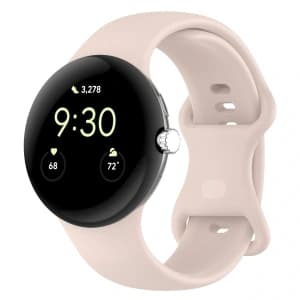 Bizon Strap Uhr Silikon Google Pixel Uhr 3/Uhr 2/Uhr 1 41mm hellrosa