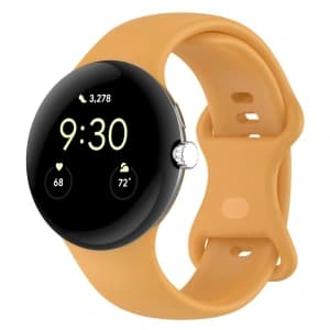 Bizon Strap Uhr Silikon Google Pixel Uhr 3/Uhr 2/Uhr 1 41mm gelb