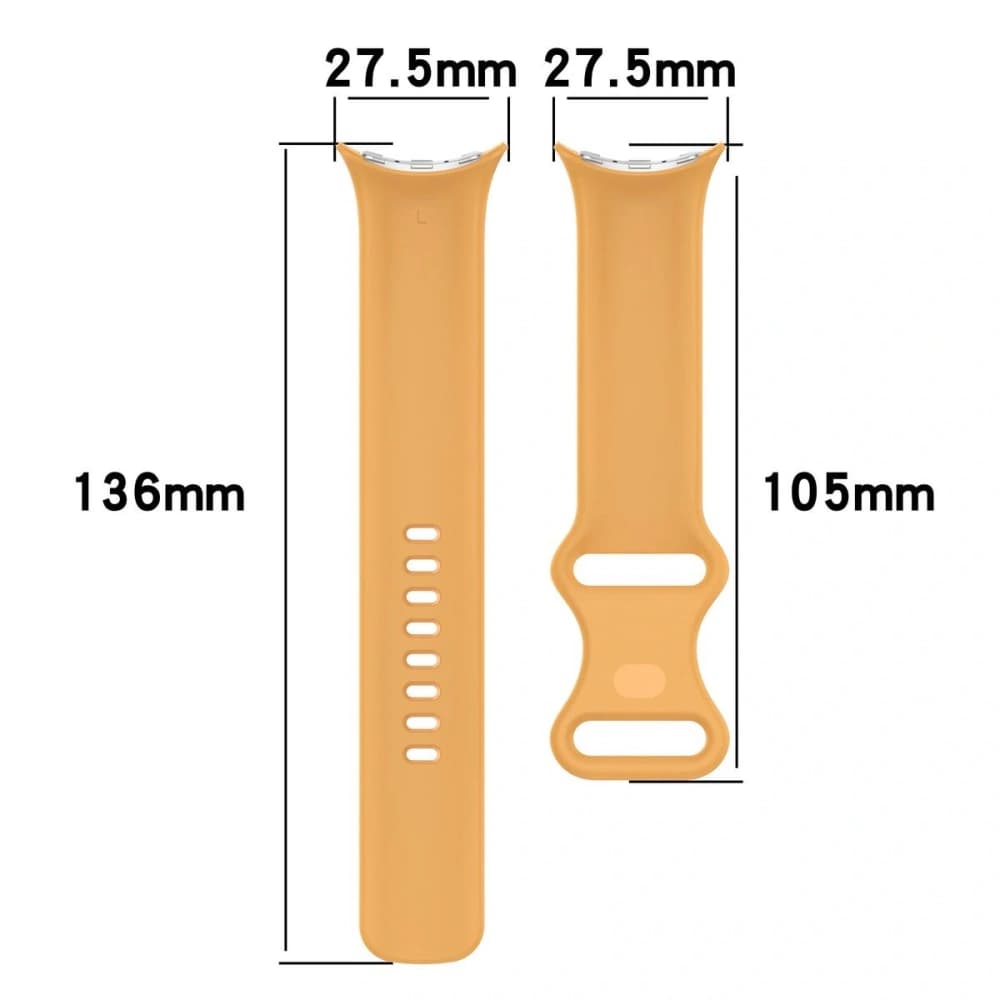 Bizon Strap Watch Silicone Google Pixel Watch 4 / 3 / 2 / 1 41mm yellow - 2