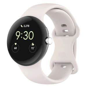 Bizon Strap Watch Silikon Google Pixel Uhr 3 (45mm) Perle
