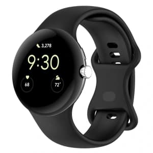 Bizon Strap Uhr Silikon Google Pixel Uhr 3 (45mm) schwarz