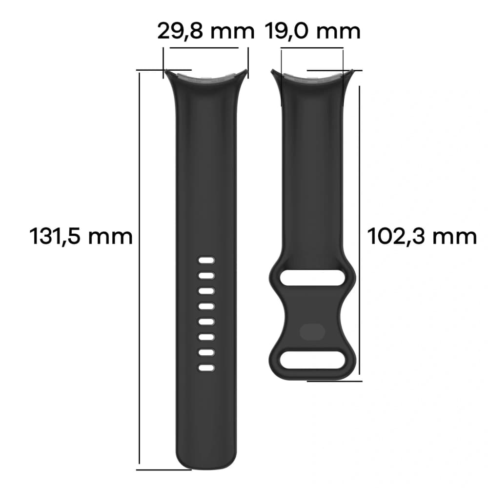 Bizon Strap Uhr Silikon Google Pixel Uhr 3 (45mm) schwarz - 2
