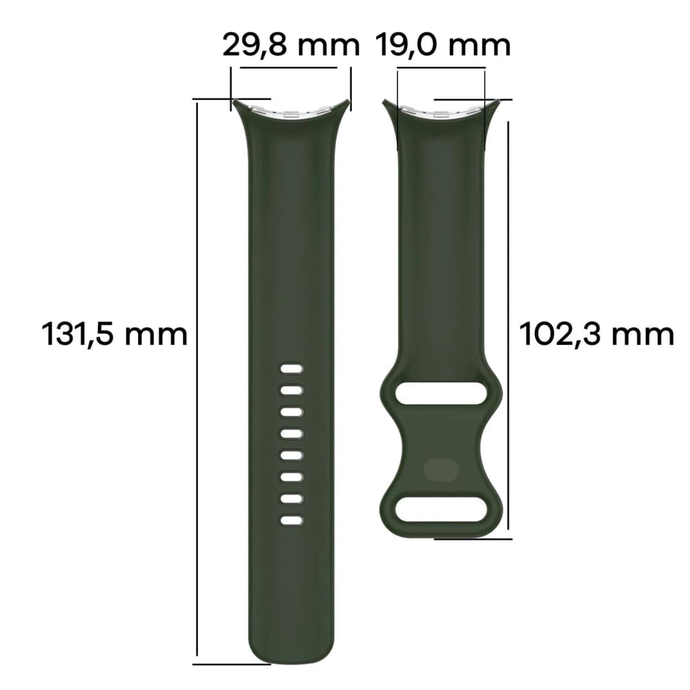 Bizon Strap Uhr Silikon Google Pixel Uhr 3 (45mm) dunkelgrün - 2
