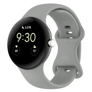 Bizon Strap Watch Silikon Google Pixel Uhr 3 (45mm) grau