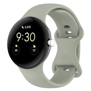 Bizon Strap Uhr Silikon Google Pixel Uhr 3 (45mm) khaki
