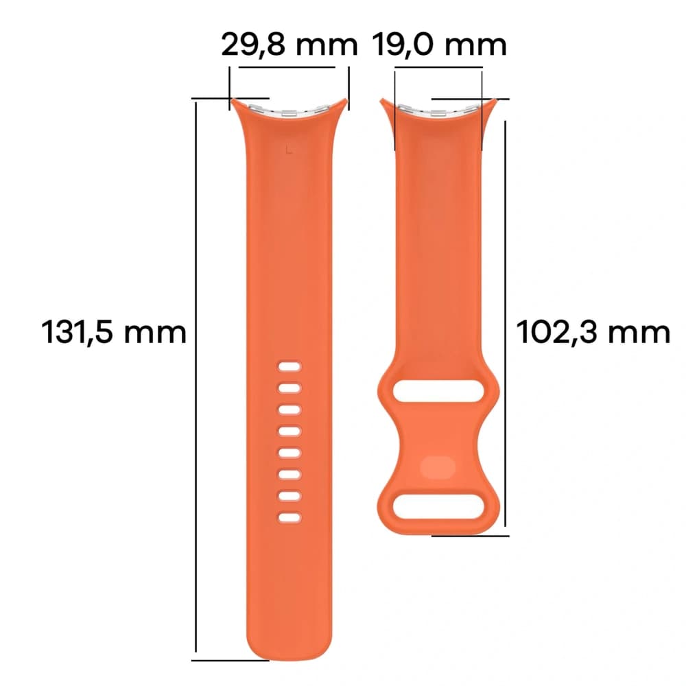 Bizon Strap Uhr Silikon Google Pixel Uhr 3 (45mm) orange - 2