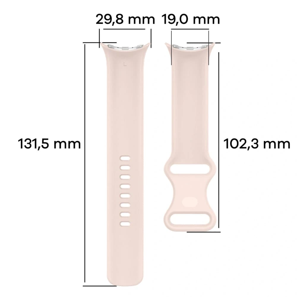 Bizon Strap Uhr Silikon Google Pixel Uhr 3 (45 mm) hellrosa - 2