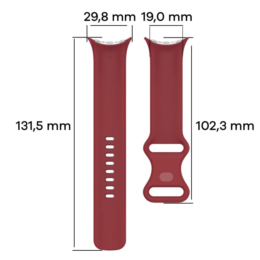 Bizon Strap Watch Silicone Google Pixel Watch 4 / 3 (45mm) carmine - 2