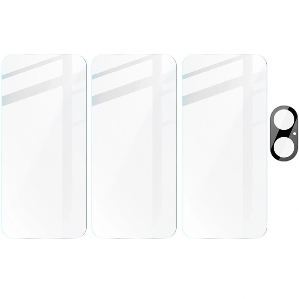 BIZON Clear 3x Glas für Bildschirm + Kameraglas Apple iPhone 16 - 5