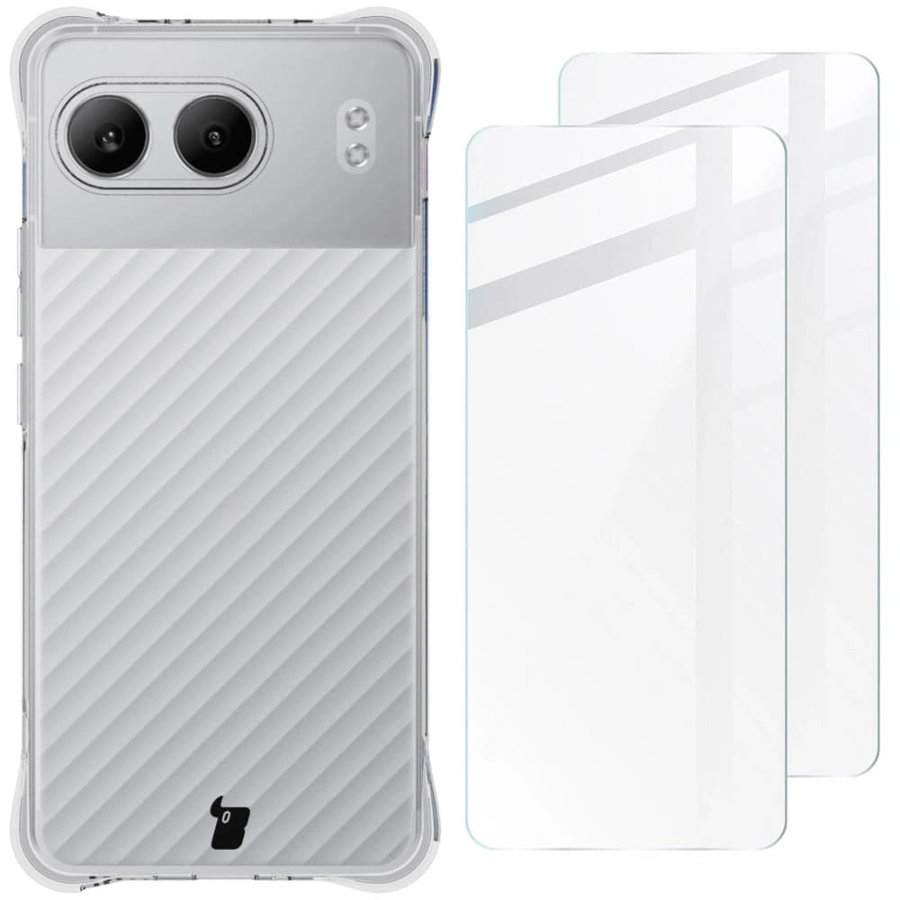 Bizon Case Clear Pack Hülle + 2x Bildschirmglas OnePlus Nord 4 klar - 1