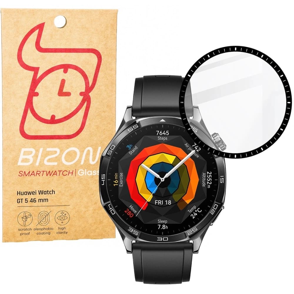 Bizon Glass Watch Edge Hybrid Huawei Watch GT 5 46 mm schwarz - 1