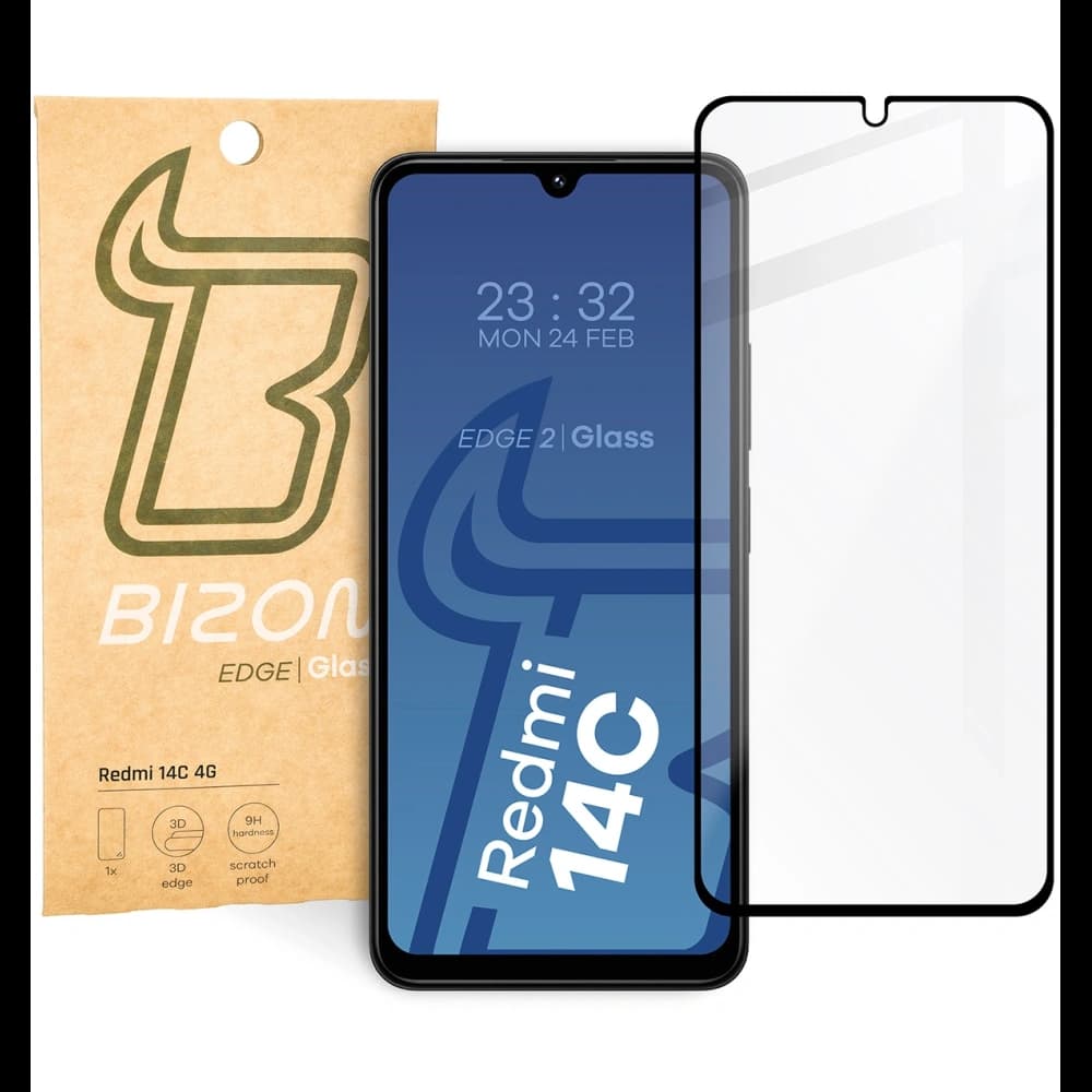 Bizon Glass Edge 2 Xiaomi Redmi 14C 4G / POCO C75 schwarz - 1