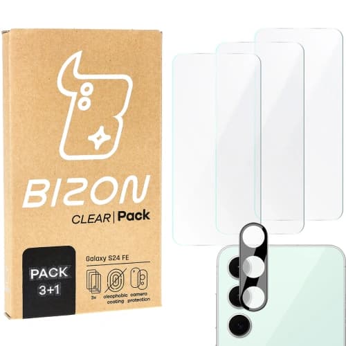 Bizon Clear 3x Bildschirmglas + Kameraglas Samsung Galaxy S24 FE