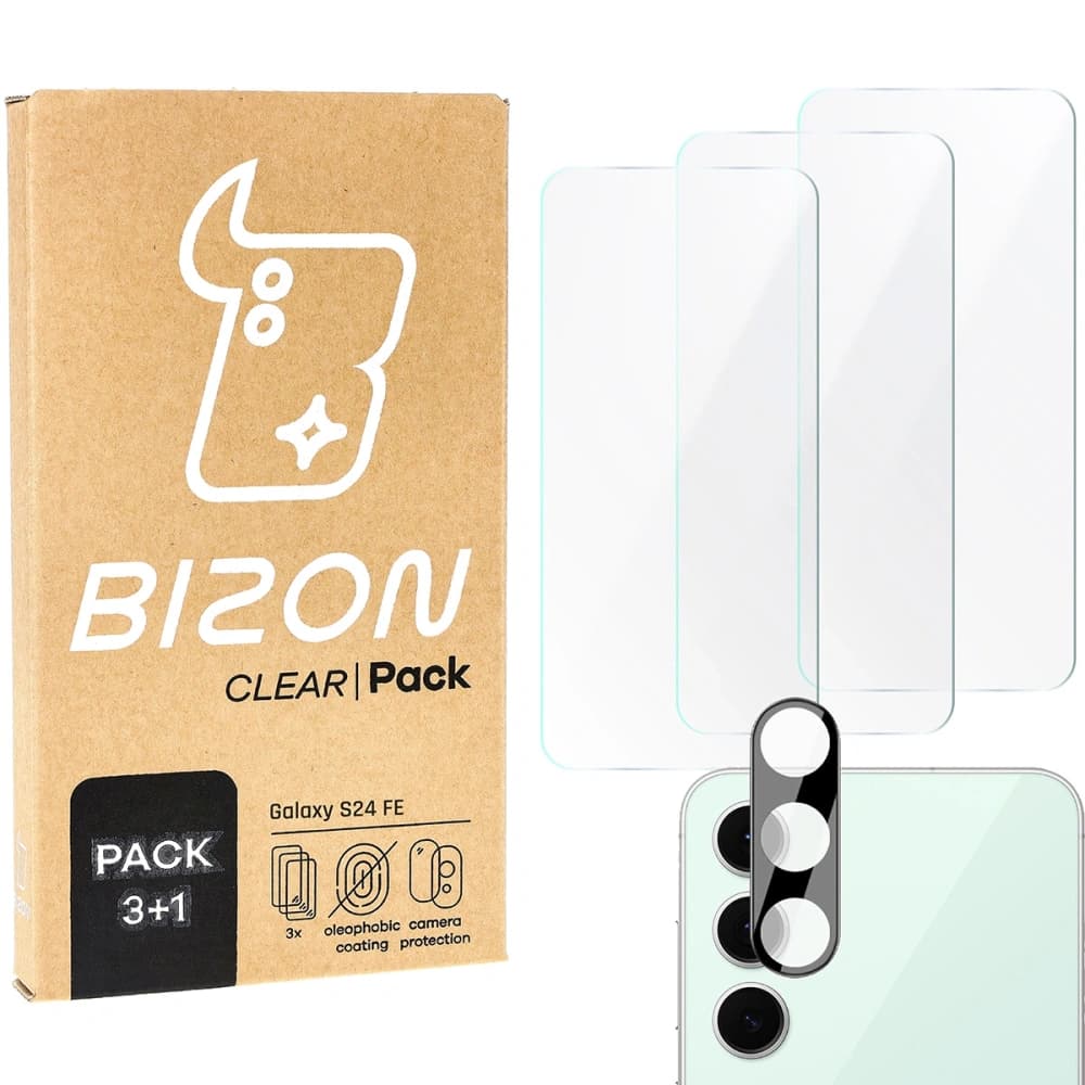 Bizon Clear 3x screen glass + camera glass Samsung Galaxy S24 FE - 1