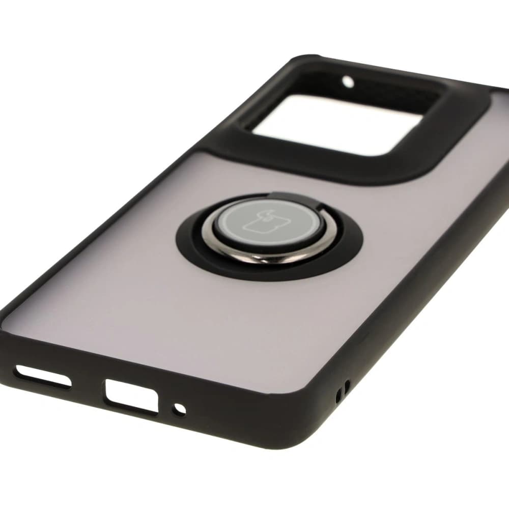Bizon Case Hybrid Ring Motorola Edge 50 Ultra rauchig mit einem schwarzen Rahmen - 5