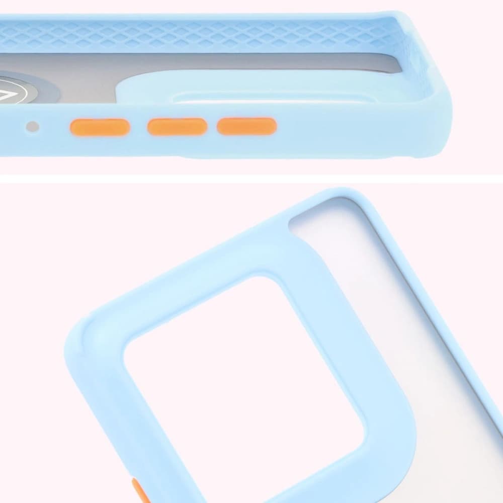 Bizon Case Hybrid Ring Motorola Edge 50 Ultra rauchig mit einem hellblauen Rahmen - 3