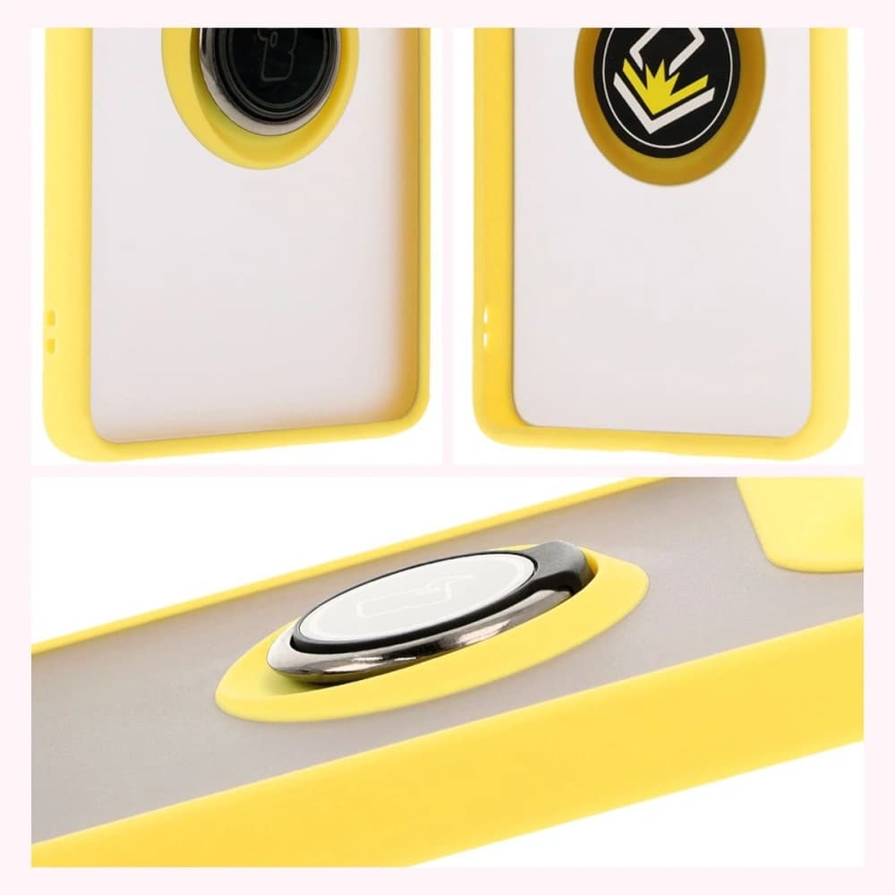 Bizon Case Hybrid Ring Motorola Edge 50 Ultra rauchig mit einem gelben Rahmen - 4