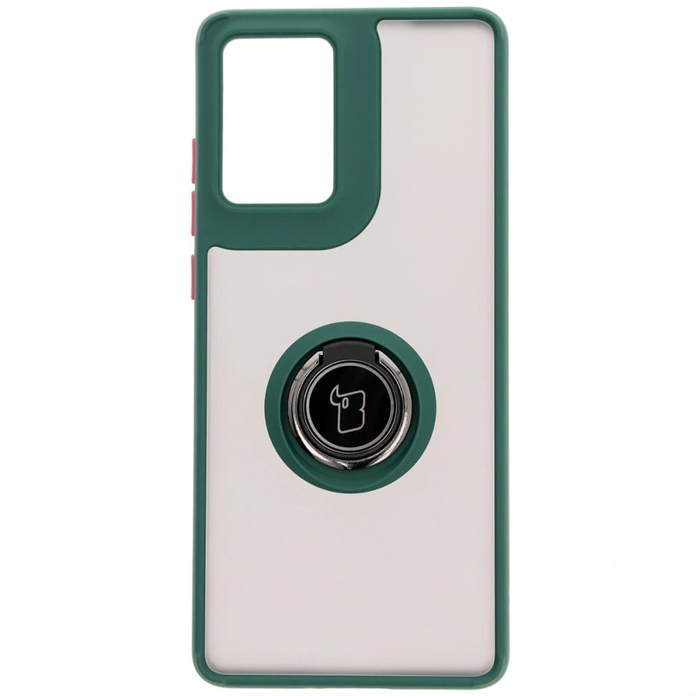 Bizon Case Hybrid Ring Motorola Moto G85 5G smoky with a dark green frame - 2